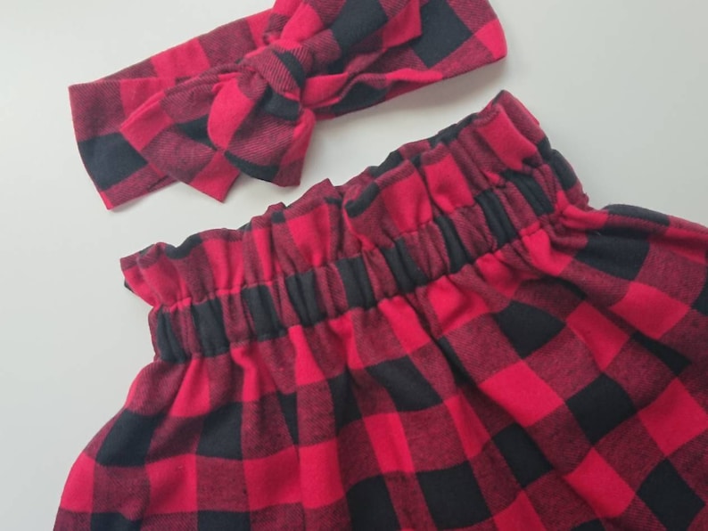 Baby/'s Skirt and Headwrap Cute Baby Set Tartan Print Baby Girls Clothes NEW