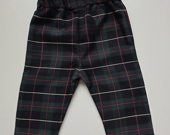 Yellow and Red Tartan Print Trousers Pants Trews Baby Kids Clothes NEW