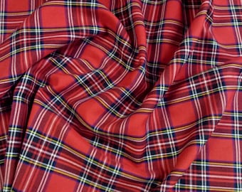 Polyviscose Fabric 150cm Wide Royal Stewart Scottish Tartan Christmas Tartan