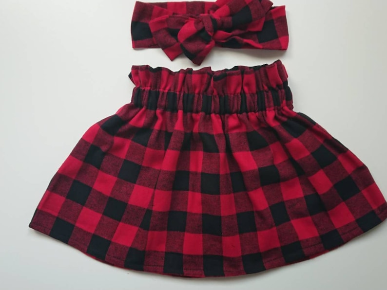 Baby/'s Skirt and Headwrap Cute Baby Set Tartan Print Baby Girls Clothes NEW