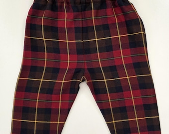 Modern Tartan Print Trousers Pants Trews Baby Kids Clothes NEW