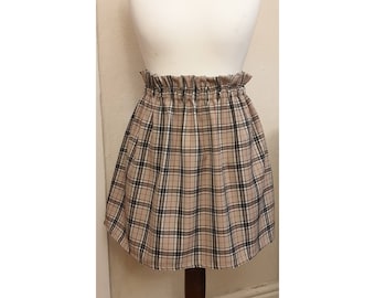 Falda Mujer Tartán Beige
