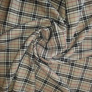 Caramel Thompson Tartan Check - 65% Polyester, 35 Cotton Polyviscose Fabric