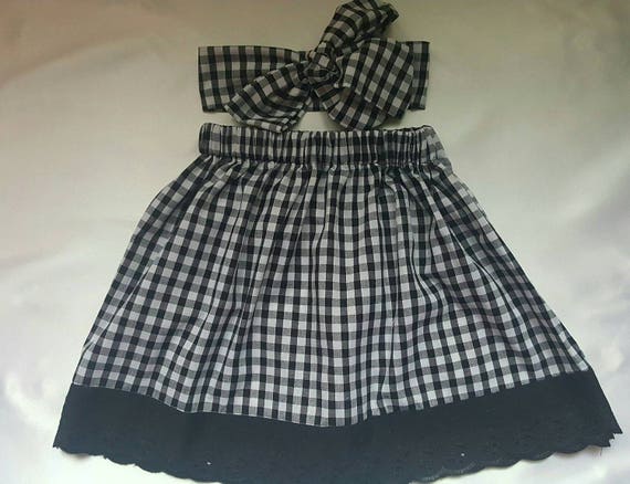 black and white gingham baby dress
