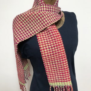Handwoven 100% acrylic marbled effects Houndstooth scarf. Ready to ship.