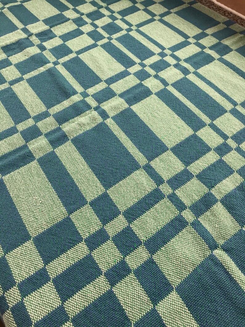 Handwoven Double Weave Blanket/throw Baby blanket/lap blanket 100% soft cotton. Ready to ship. image 5