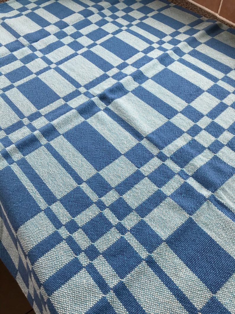 Handwoven Double Weave Blanket/throw Baby blanket/lap blanket 100% soft cotton. Ready to ship. image 4