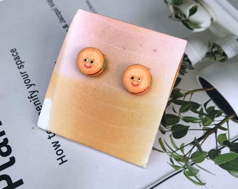 Googly Eyed Burger Stud Earring