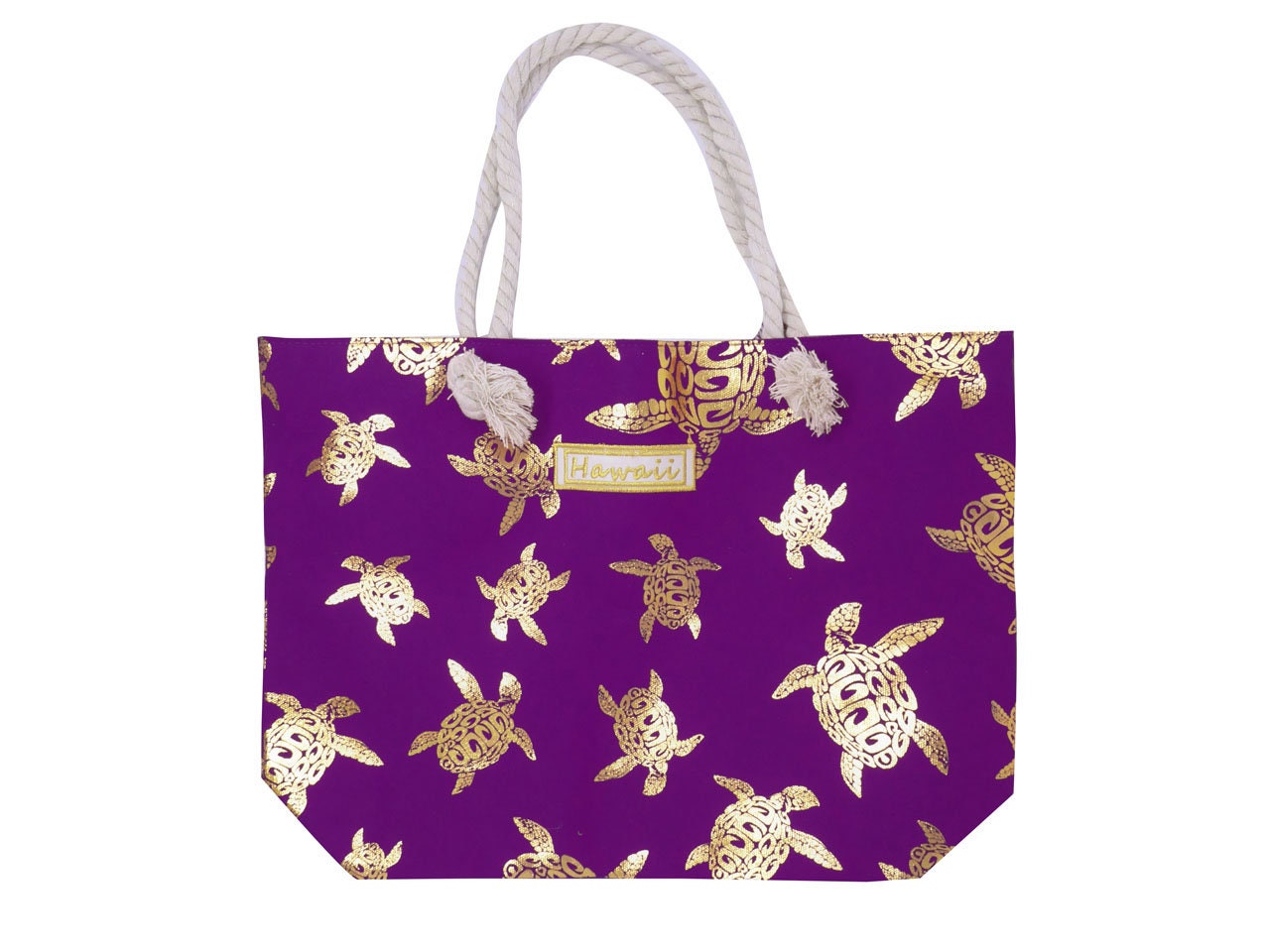 Hawaii Gold Metallic Turtle Print on Large Color Polyester