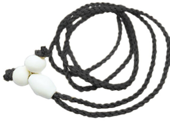 Adjustable Hawaiian Glossy Black Fish Hook Necklace From Hawaii 