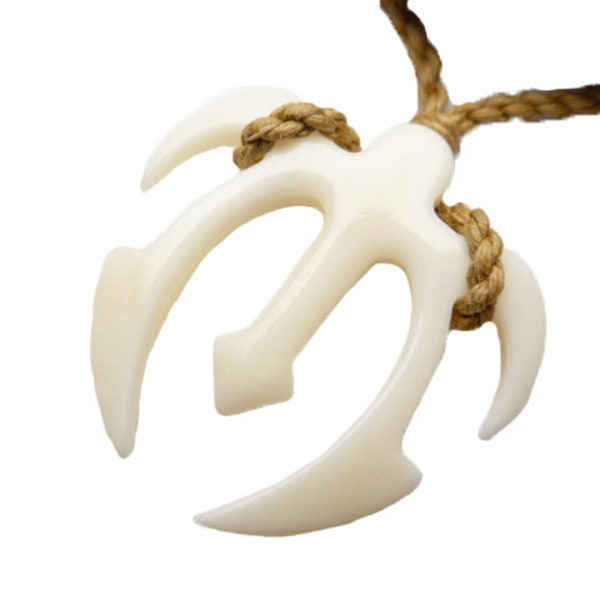 Hawaiian Buffalo Bone Ocean Turtle Pendant – Adjustable 28-inch Black Cord Necklace/Choker, MDream - View #4