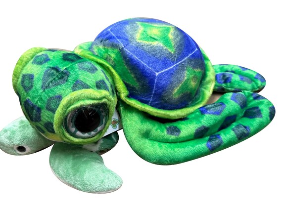 16.5 X 14 Large Big Eye Green Sea Turtle Plush Stuffed Bag Emotional Support Stuffed Animals Ocean Animals Etsy UK
