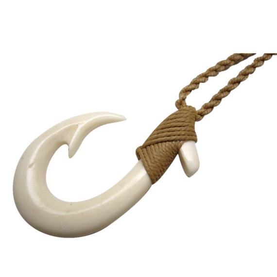 Buffalo Bone Hand Carved Maui Fish Hook Makau Knotted W/ Adjustable Hemp  Cord Rope Maori New Zealand Hawaii Polynesia Style Necklace Choker -   Canada