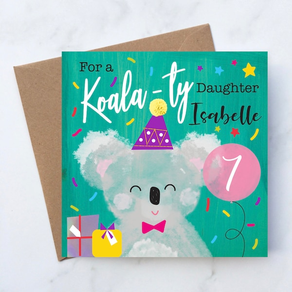 Personalised Koala Birthday Card