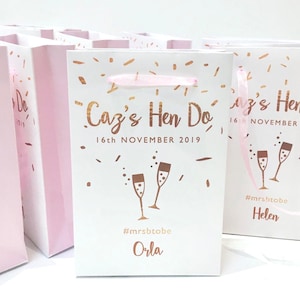 Sacs cadeaux personnalisés, trousse de mariage or rose et rose, sacs-cadeaux Team Bride