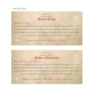 Lapland Reveal, Boarding Pass From Father Christmas, Ticket To See Santa, Customise Santa Visit Pack image 10