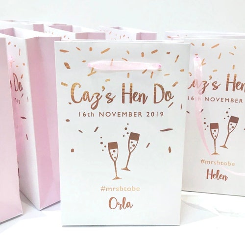Sacs cadeaux personnalisés, trousse de mariage or rose et rose, sacs-cadeaux Team Bride