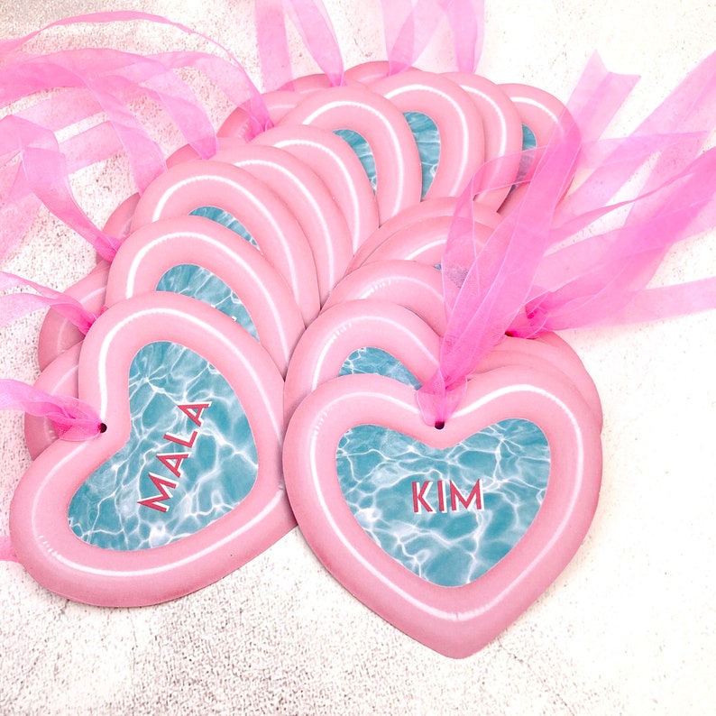 Pool Party Name Tags Beach Place Names With Ribbon Swimming Etsy UK