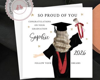 Personalised Graduation Card 2026, Daughter Graduation Card, University Graduation Card, Congratulations Graduation
