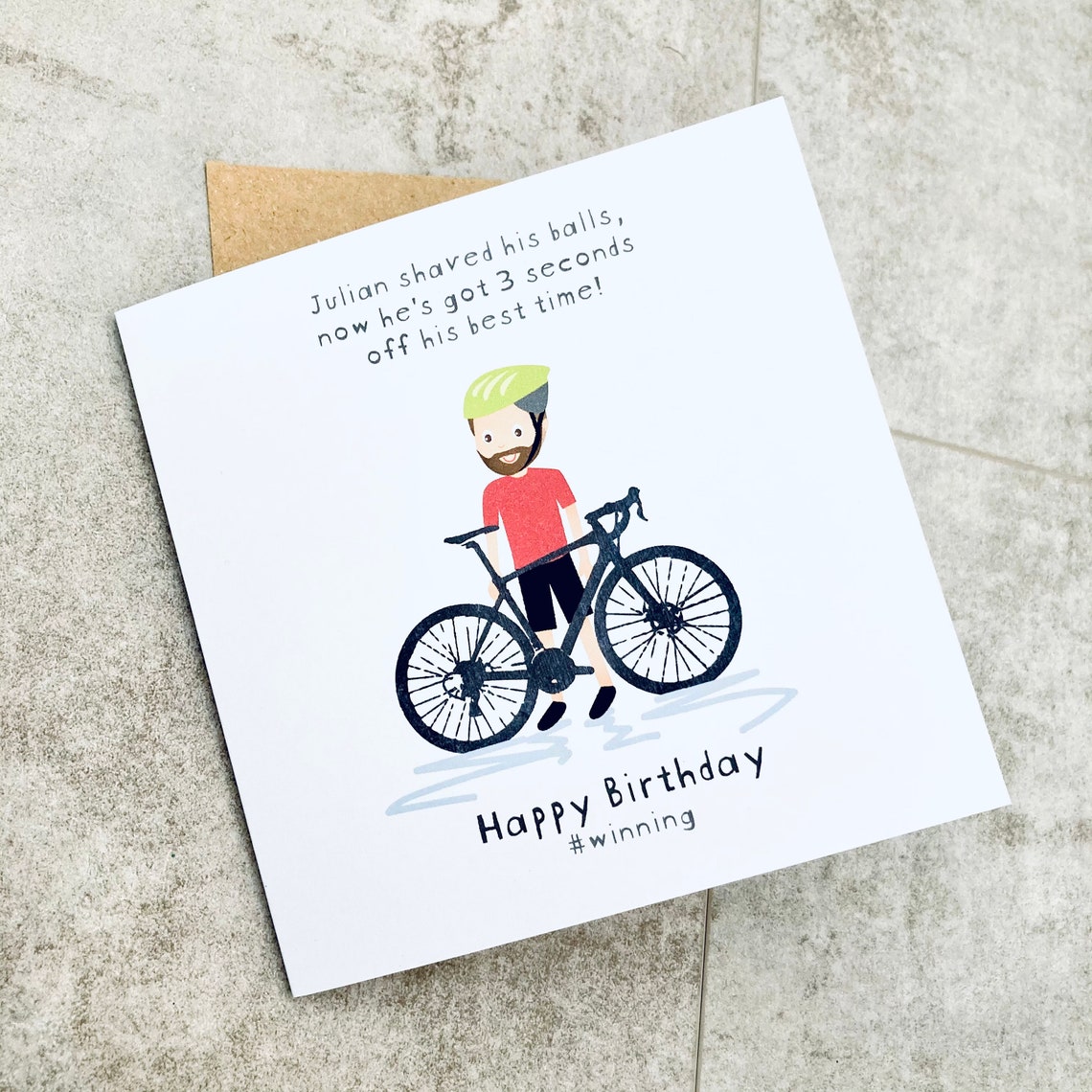 Funny Cycling Birthday Card Rude Bike Birthday Card Etsy UK