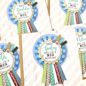 Big Brother Card, Card for Big Brother, New Big Brother Card, New Sibling Card, Rosette Card, Card for Brother, Sibling Brother Card image 2