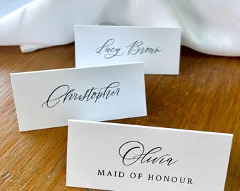 Personalised Wedding Place Names, Wedding Table Place Setting Cards, Calligraphy Table Decor