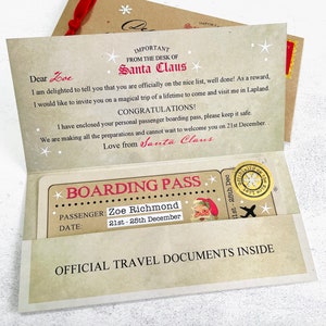 Lapland Reveal, Boarding Pass From Father Christmas, Ticket To See Santa, Customise Santa Visit Pack image 5