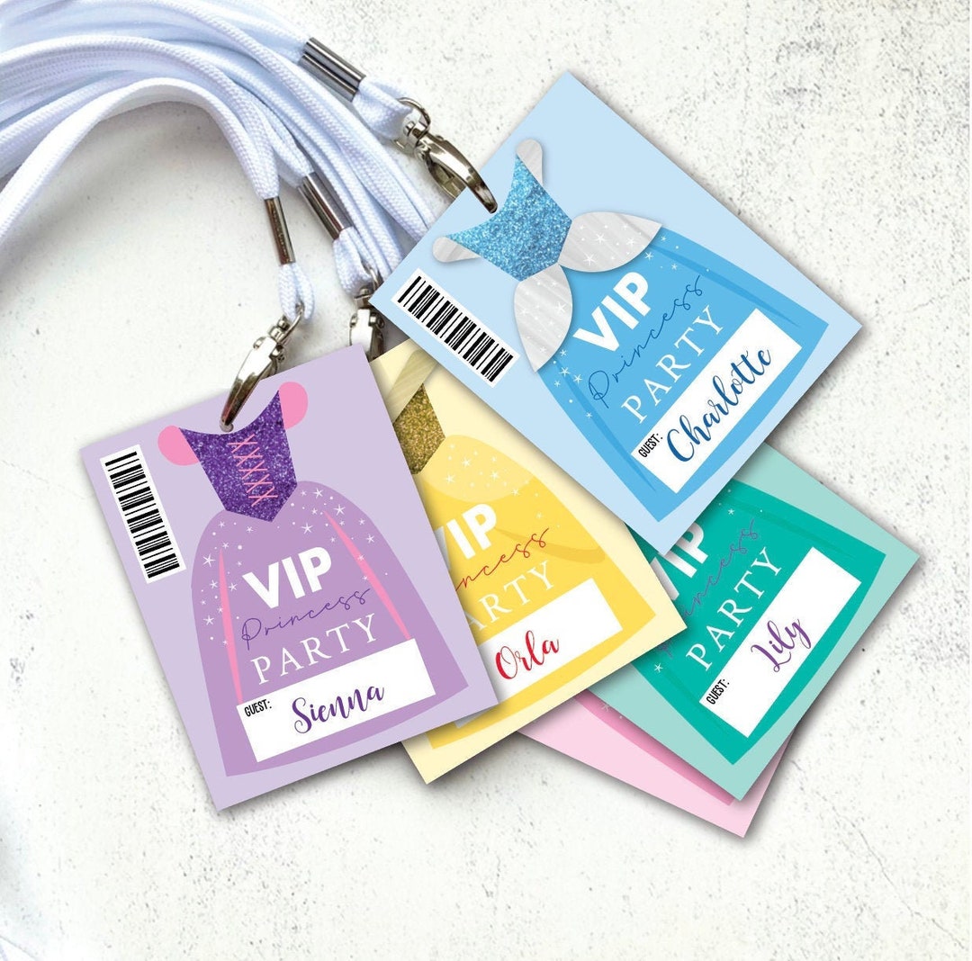 Princess Party Lanyards, Prince Party Lanyards, Princess and Prince Party Decor, Princess ...
