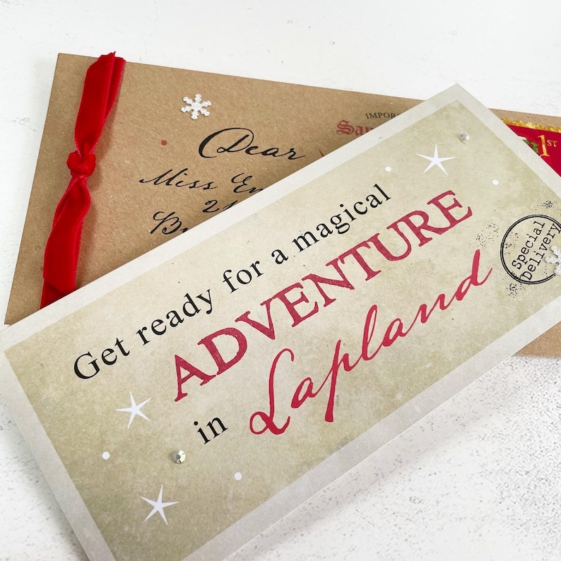 Lapland Reveal, Boarding Pass From Father Christmas, Ticket To See Santa, Customise Santa Visit Pack image 2