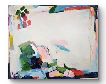White Extra Large Abstract Print, Painted Canvas Home Decor, Original Fine Art, Neutral Design