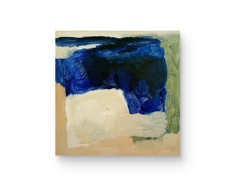 Blau - Beige, abstrakt, Acryl auf Leinwand, 40 x 40 cm