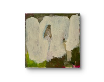 Beige minimalistic abstract Painting on Canvas, 30 x 30 cm