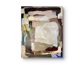 Large Minimalistic Abstract Landscape Painting, neutral color Palette, 100 x 80 cm