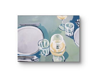 Vintage Inspired Still Life Table Setting Fine Art Print, 30 x 40 cm