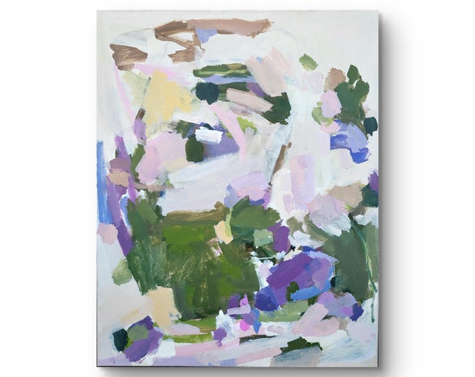 Grüner Lavendel, Acryl auf extra tiefer Leinwand, 100 x 80 x 4 cm