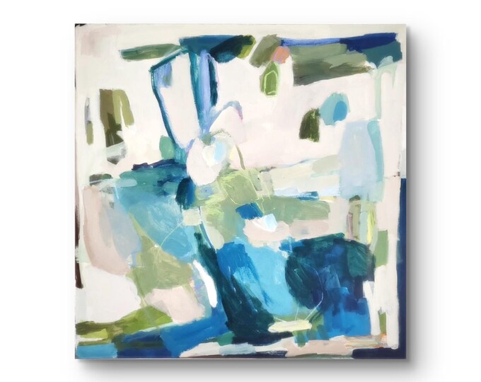 sanfte Landschaft, abstrakt, Acryl auf Leinwand, 100 x 100 cm