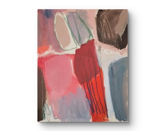 Rotes abstraktes Gemälde, 2022, 50 x 40 cm