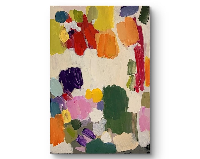 Vibrant Abstract Floral Canvas, 60 x 40 cm