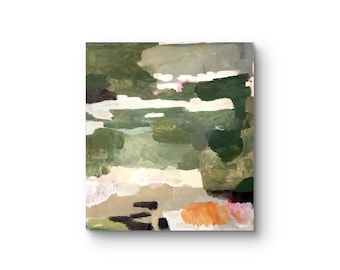 Large Minimalistic Abstract Floral Painting on Canvas, 100 x 90