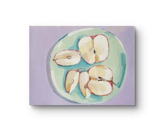Vibrant Purple Apple Still Life Giclee Print: Modern Fine Art for Kitchen & Dining, 40 x 30 cm