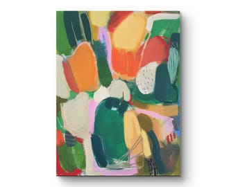 Botanical Giclée Print, Colorful Abstract Wall Art on bütten, Multicolour Fine Art Print, Living Room Decor