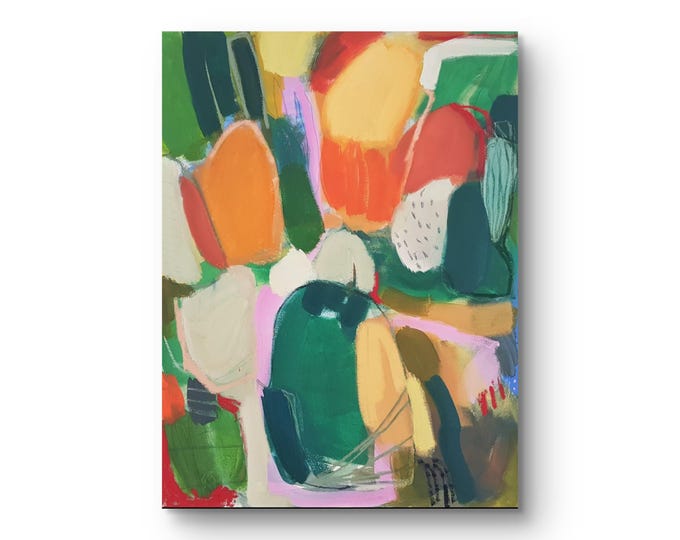 Botanical Giclée Print, Colorful Abstract Wall Art on bütten, Multicolour Fine Art Print, Living Room Decor