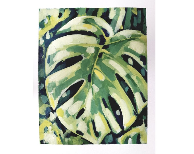 Monstera, Acryl auf Papier, 40 x 30 cm