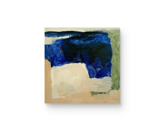 Blau - Beige, abstrakt, Acryl auf Leinwand, 40 x 40 cm