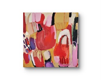 Rot Beige, abstrakt, Acryl auf Leinwand, 100 x 100 cm