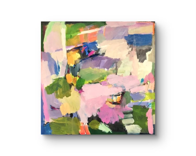 Vibrant Pink, abstrakt, Acryl auf Leinwand, 100 x 100 cm