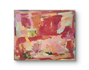 Red, abstrakt, Acryl und Ölkreide auf Leinwand, 100 x 120 cm