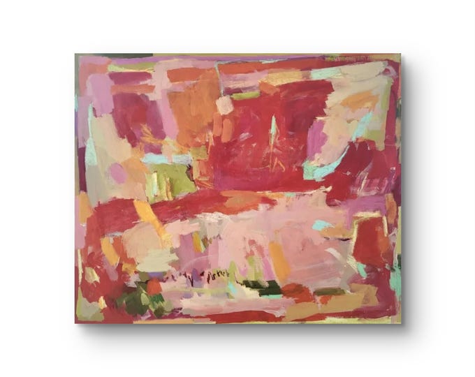 Red, abstrakt, Acryl und Ölkreide auf Leinwand, 100 x 120 cm