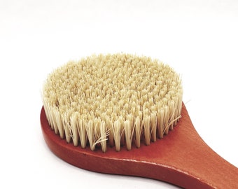 Natural bristle back brush, cactus bristles, 16" long handle, back brush.