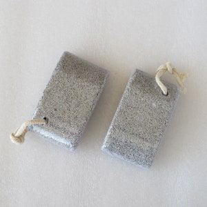 Pumice stone with string, smooth feet image 1